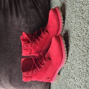 Red Women's Timberland Boots